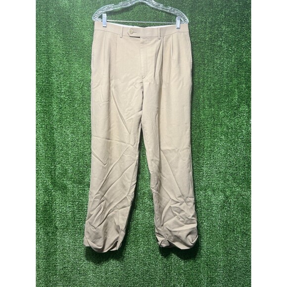 Lauren Ralph Lauren Total Comfort Wool Pleated Pants Trousers Men’s W34 L30 - Picture 1 of 5